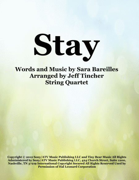 Stay (arr. Jeff Tincher)