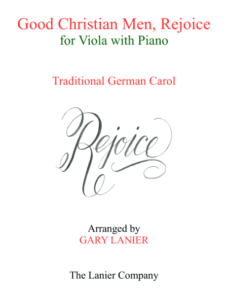 GOOD CHRISTIAN MEN, REJOICE (Viola with Piano & Score/Part) (arr. Gary Lanier)