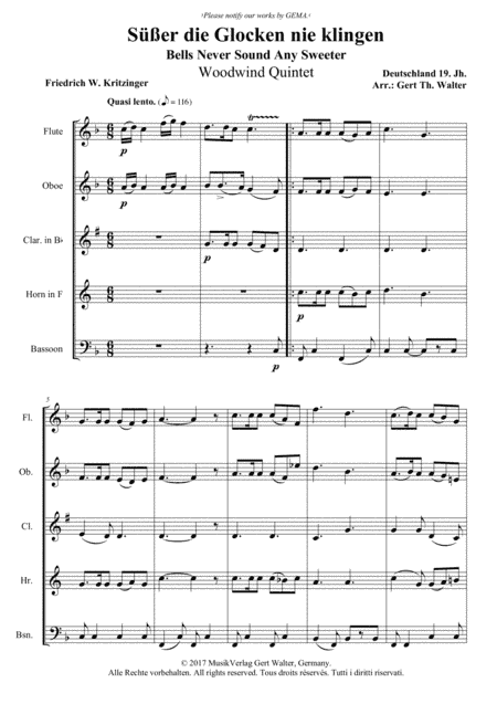 Bells Never Sound Any Sweeter (arr. Gert Th. Walter)