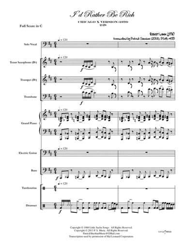 I'd Rather Be Rich (arr. Patrick Sheehan)