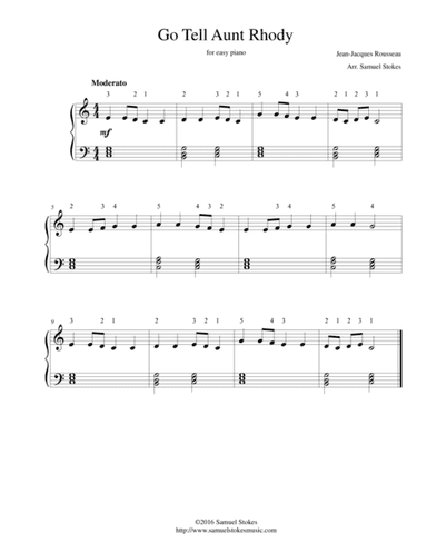 Go Tell Aunt Rhody - for easy piano (arr. Samuel Stokes)