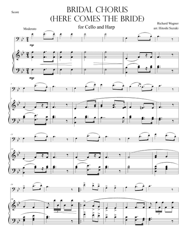 Bridal Chorus (Here Comes the Bride) for Cello & Harp Duo (arr. Hitoshi Suzuki)