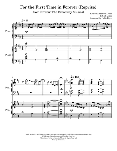 For The First Time In Forever (reprise - Broadway Version) (arr. Halle Kaye)