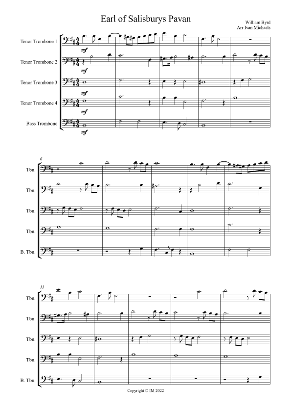 The Earl of Salisbury's Pavane (arr. Ivan Michaels)