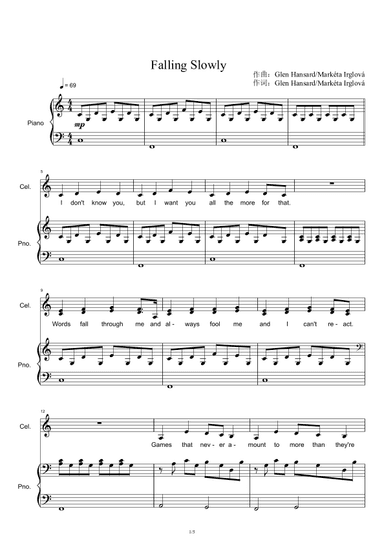 Te Prometo (falling Slowly) (arr. Marketa Irglova)