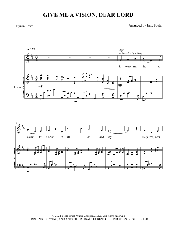 Give Me A Vision, Dear Lord