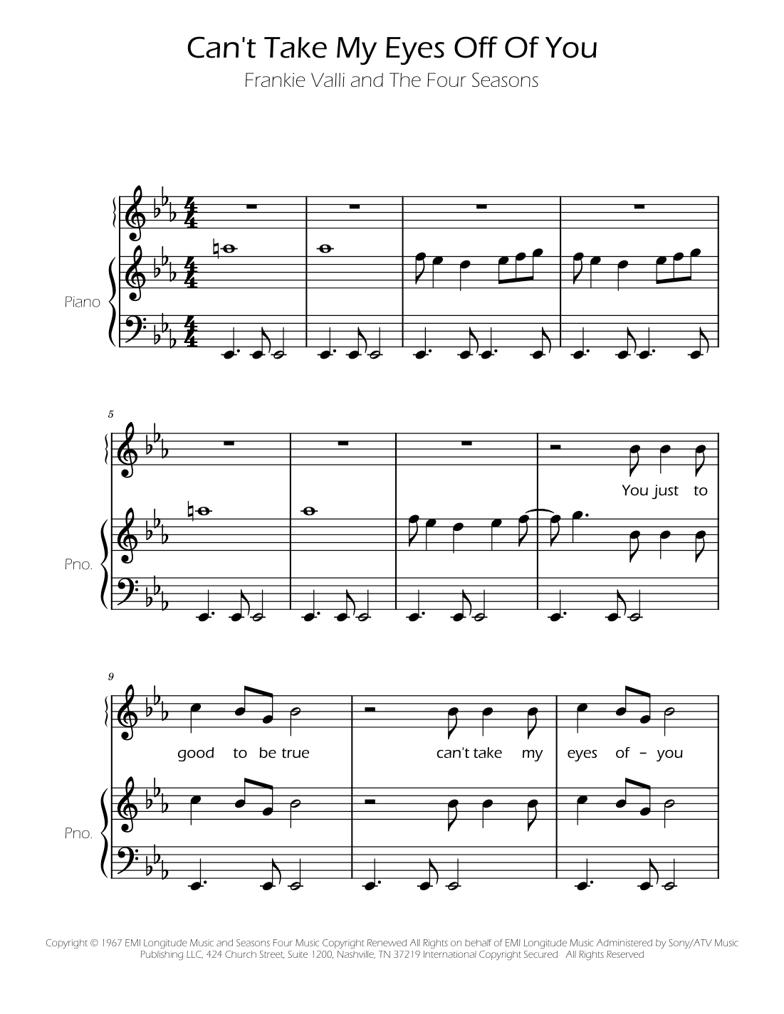Can't Take My Eyes Off Of You (arr. Ygor Nunes)