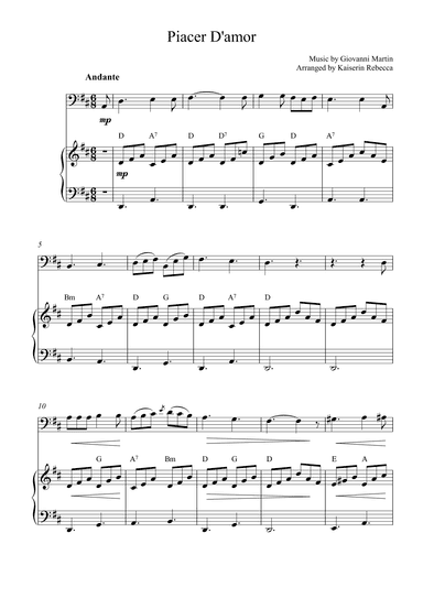 Piacer d'amor (Pleasure of love) (arr. Kaiserin Rebecca)