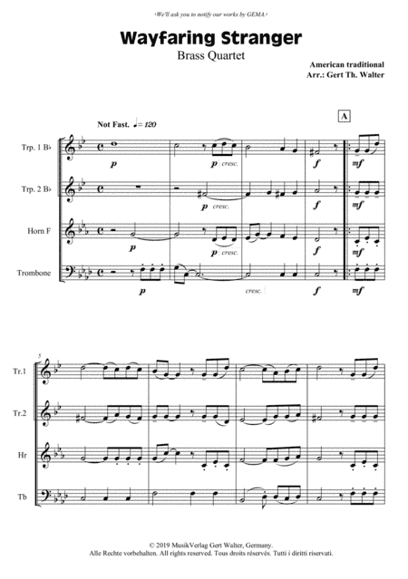 Wayfaring Stranger (arr. Gert Th. Walter)