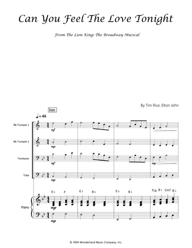 Can You Feel The Love Tonight (arr. Luís Gustavo Rossato)