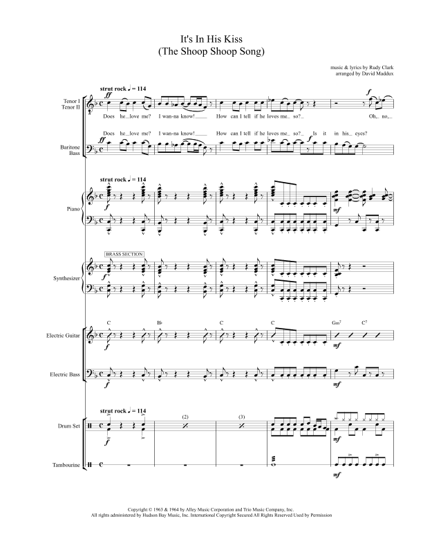 The Shoop Shoop Song (it's In His Kiss) (arr. David Maddux)