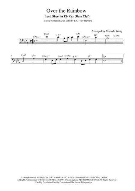 Over The Rainbow (from The Wizard Of Oz) (arr. Miranda Wong)