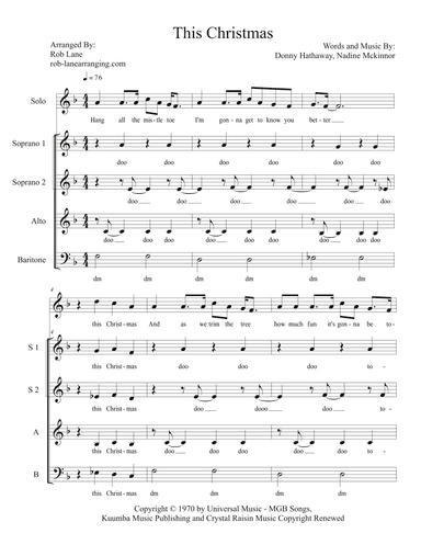 This Christmas (arr. Robert Lane)