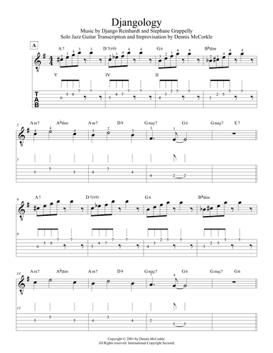 Djangology (arranged for Solo Jazz Guitar, with improvisation) (arr. Dennis McCorkle)