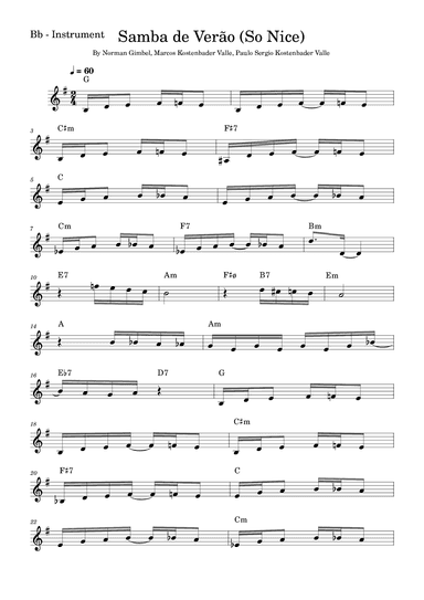So Nice (samba De Verao) (arr. Fabio Eduardo de Oliveira)