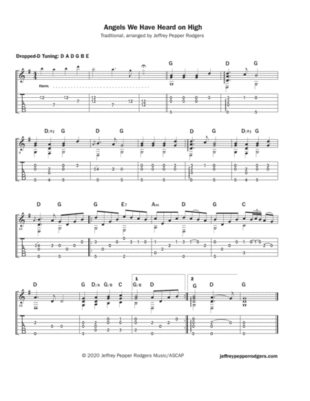 Angels We Have Heard on High - solo guitar in dropped-D tuning (arr. Jeffrey Pepper Rodgers)