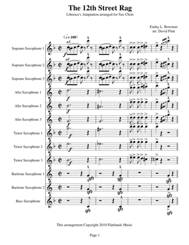 Saxophone Festival Series The 12th Street Rag (arr. David Flatt)