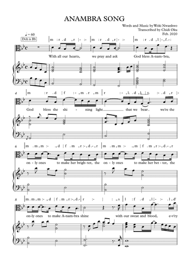ANAMBRA SONG (arr. Chidiebere Oku)