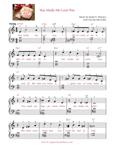 You Made Me Love You (I Didn't Want To Do It) - INTERMEDIATE (arr. Gaili Schoen for UpperHandsPiano.com)