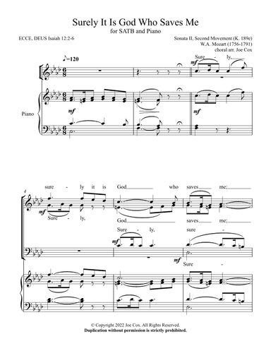 Surely It Is God Who Saves Me (arr. Joe Cox)