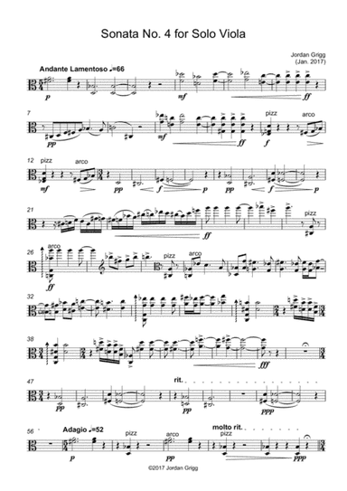 Sonata No 4 for Solo Viola