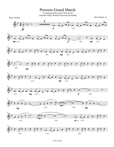 Prowers Grand March - Bass Clarinet