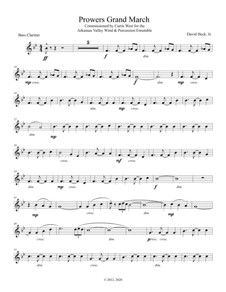 Prowers Grand March - Bass Clarinet