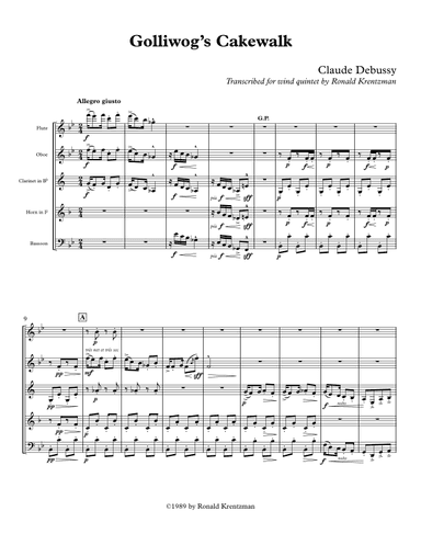 Golliwog's Cakewalk (arr. Ronald M Krentzman)