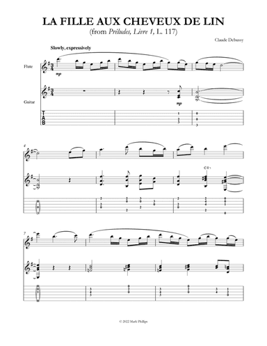 La fille aux cheveux de lin (The Girl with the Flaxen Hair) (arr. Mark Phillips)