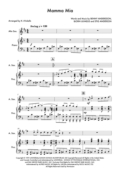 Mamma Mia (arr. K J Rickells)