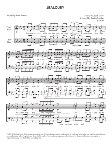 Jalousie (tango Tzigane) (arr. Walter Latzko)