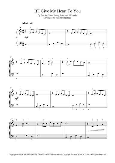 If I Give My Heart To You (arr. Kaiserin Rebecca)