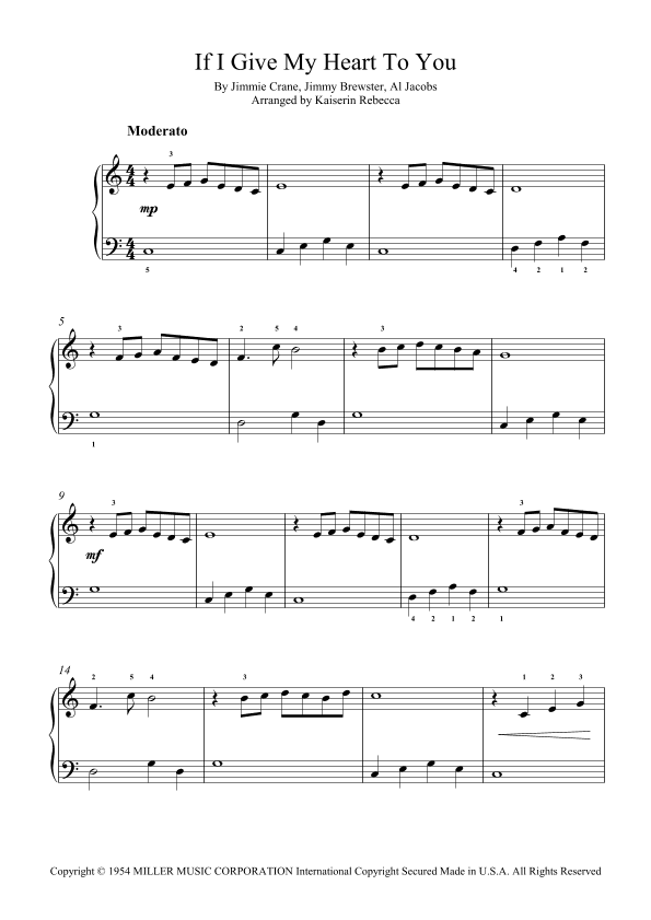 If I Give My Heart To You (arr. Kaiserin Rebecca)