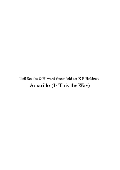 Amarillo (is This The Way To) (arr. Kevin Holdgate)