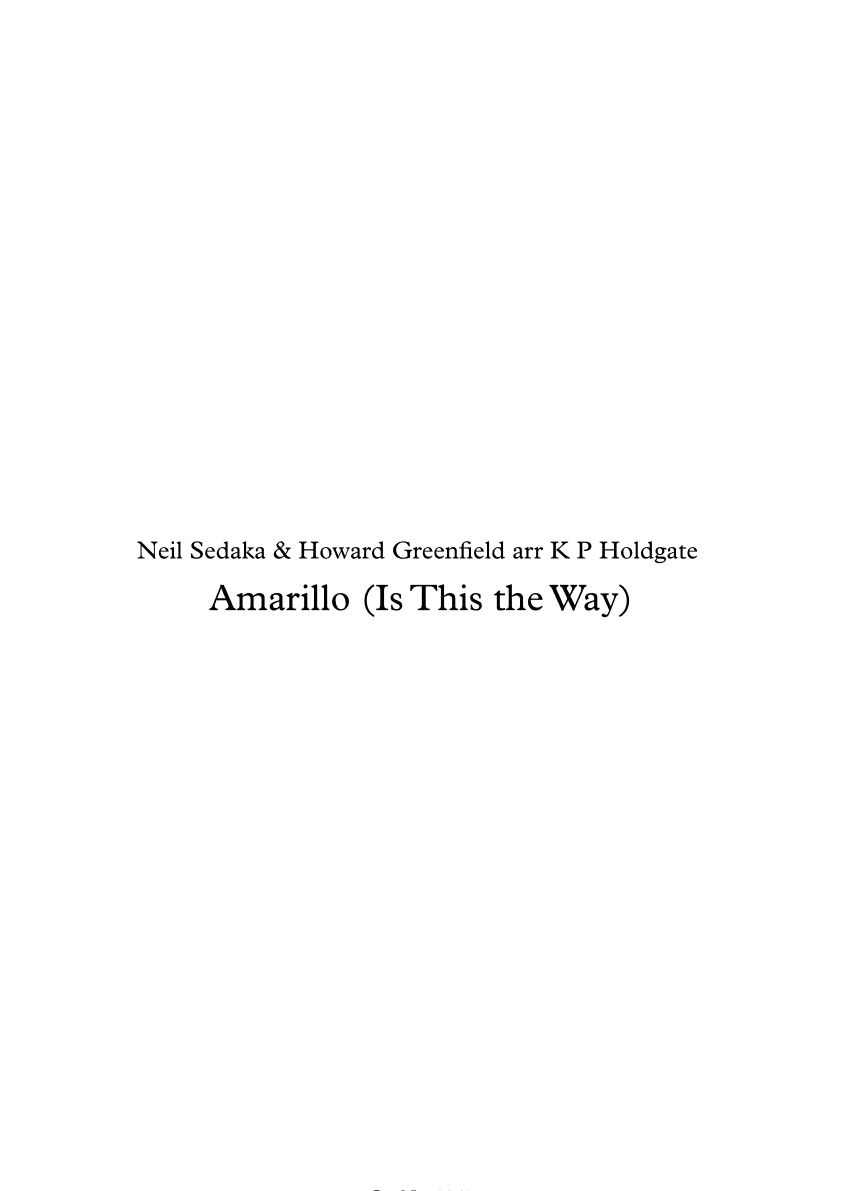 Amarillo (is This The Way To) (arr. Kevin Holdgate)