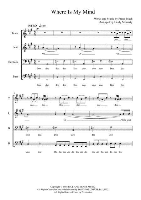 Where Is My Mind? (arr. Emily Moriarty)