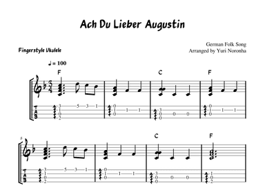 Ach Du Lieber Augustin - Fingerstyle Ukulele (Very easy German Folk Song) (arr. Yuri Noronha)