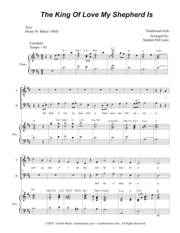 The King Of Love My Shepherd Is (2-part choir - (TB) (arr. Stephen DeCesare)