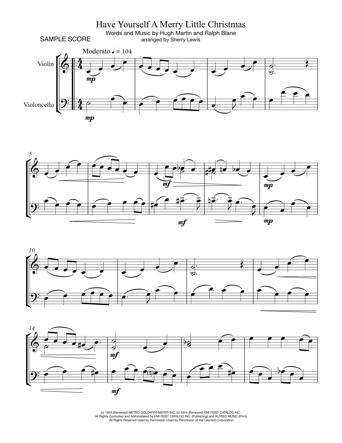 Have Yourself A Merry Little Christmas  from MEET ME IN ST. LOUIS (arr. Sherry Lewis)