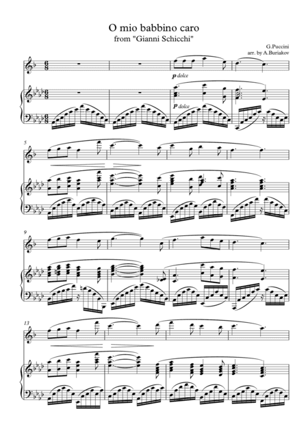 O mio babbino caro (from "Gianni Schicchi") (arr. A.Buriakov)