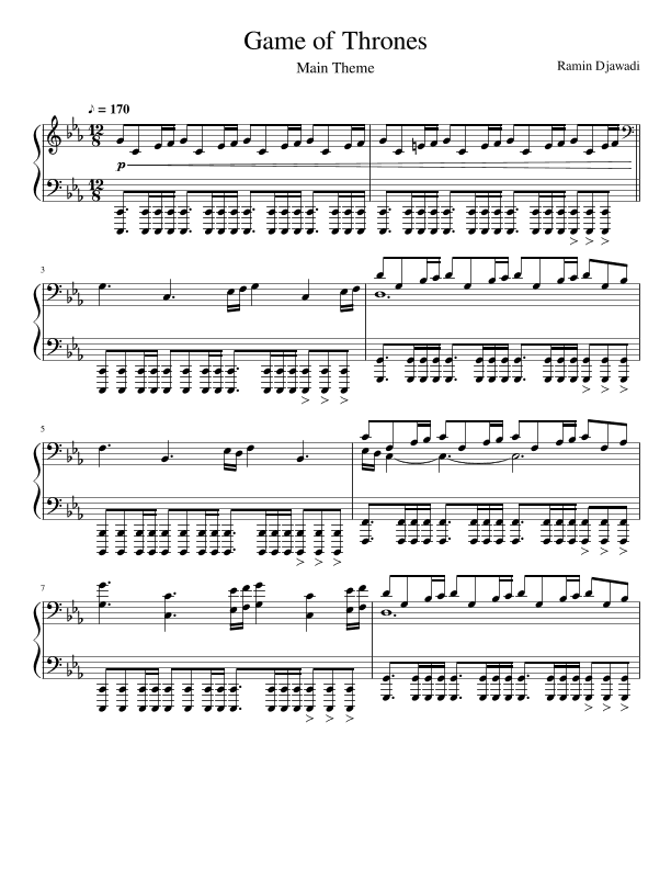 Game Of Thrones (arr. Ramin Djawadi)