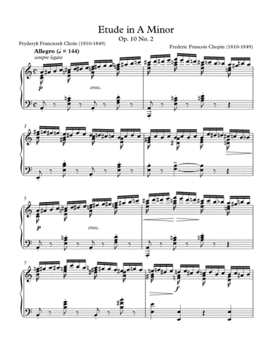 Etude In A Minor Opus 10 N0 2 (arr. Islo antes)