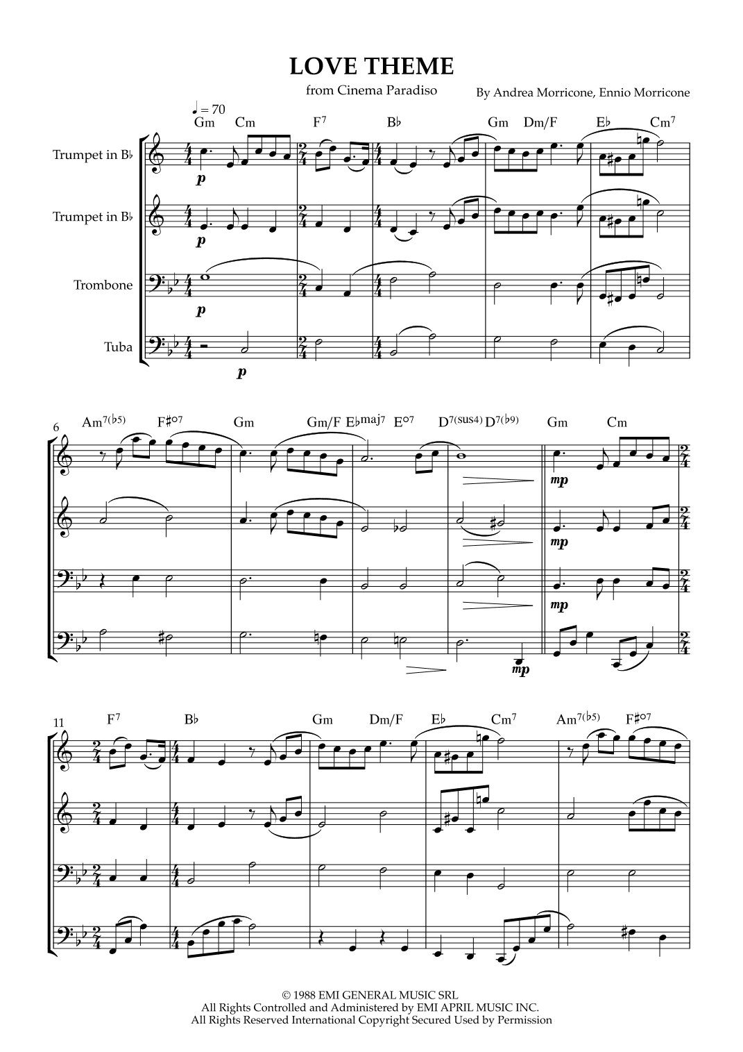 Love Theme (tema D'amore) (arr. Karen Gueiros)