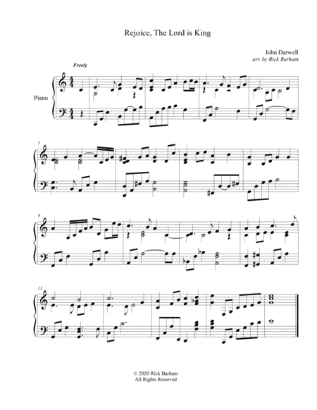 Rejoice, The Lord is King (arr. Rick Barham)