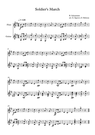 Soldier's March, Robert Schumann, For Flute & Guitar