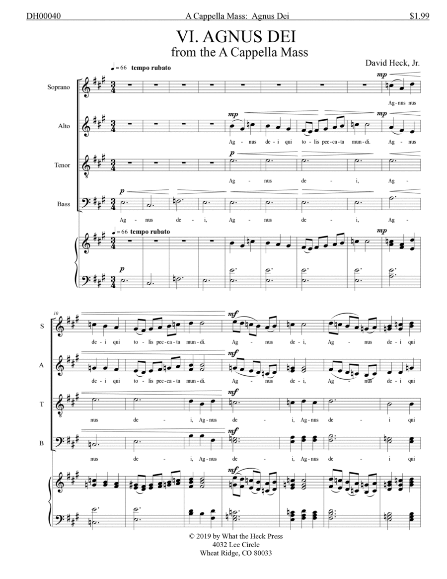 Agnus Dei from the A Cappella Mass