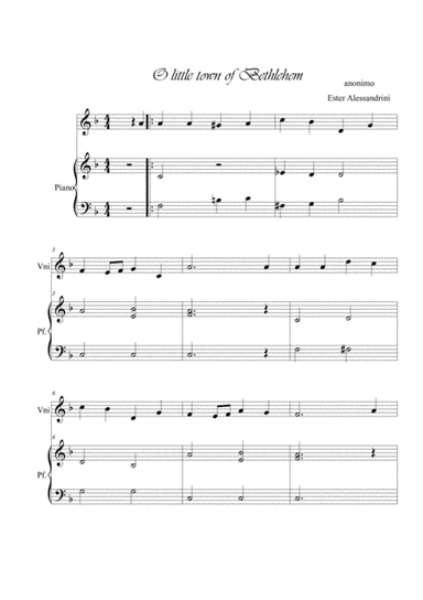 O little town of Bethelhem. Violin and piano (arr. Ester Alessandrini)