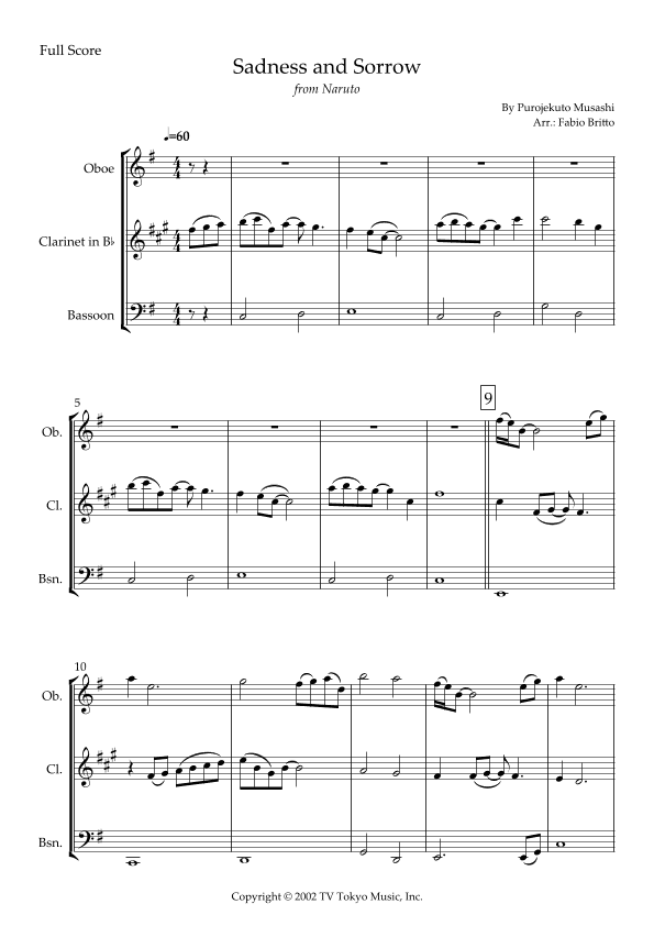 Sadness And Sorrow (arr. Fabio Britto)