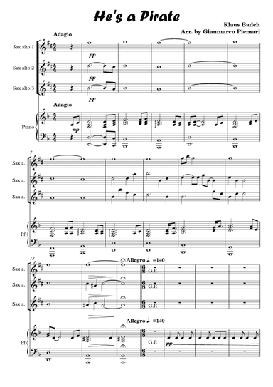 He's A Pirate (arr. Gianmarco Piemari)