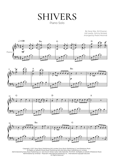 Shivers (arr. Pedro Merendi)